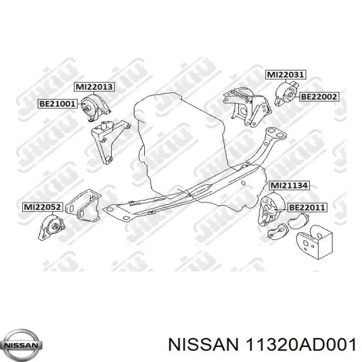 Подушка (опора) двигуна, задня 11320AD001 Nissan