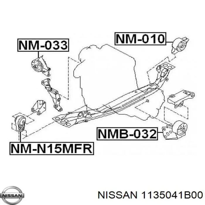 1135041B00 Nissan подушка (опора двигуна, передня)