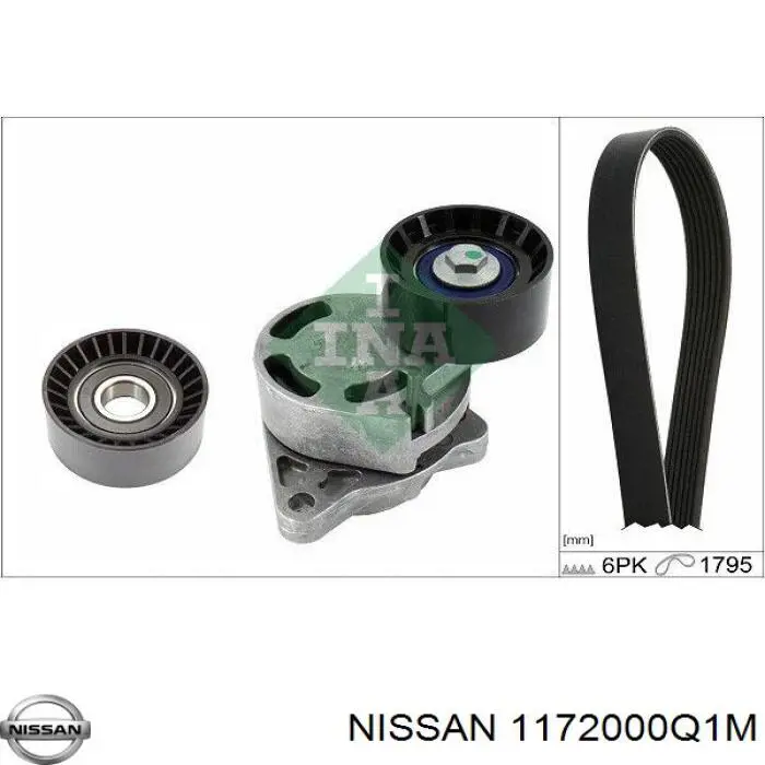 Клиновий ремінь Nissan/Infiniti 1172000Q1M ціна, від 12.67 USD