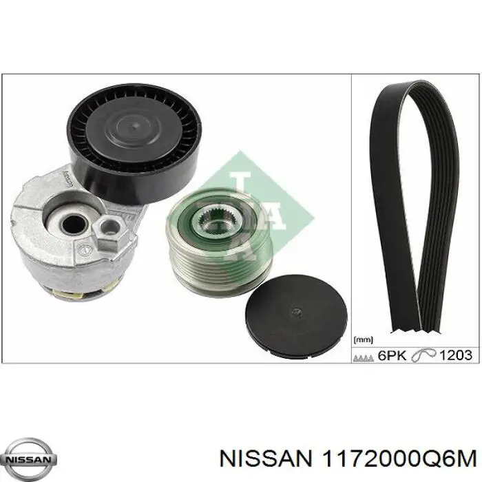 Клиновий ремінь Nissan/Infiniti 1172000Q6M ціна, від 11.64 USD