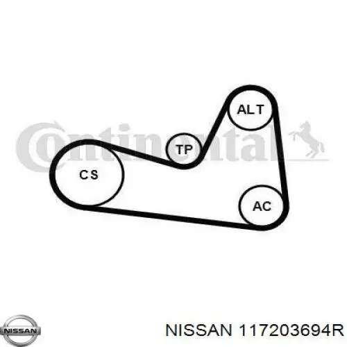 117203694R Nissan/Infiniti Ремінь приводний, агрегатів, комплект