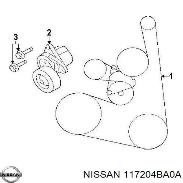 117204BA0A Nissan ремінь приводний, агрегатів