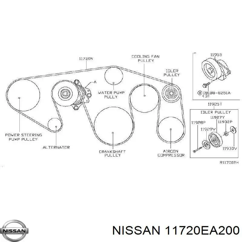 11720EA200 Nissan ремінь приводний, агрегатів