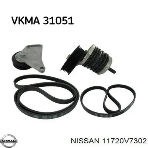 Клиновий ремінь Nissan/Infiniti 11720V7302 ціна, від 3.80 USD