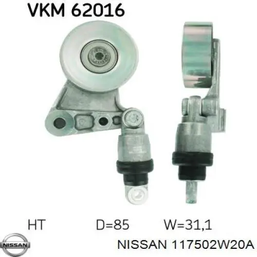 Купити 117502W20A Nissan/Infiniti Натягувач приводного ременя