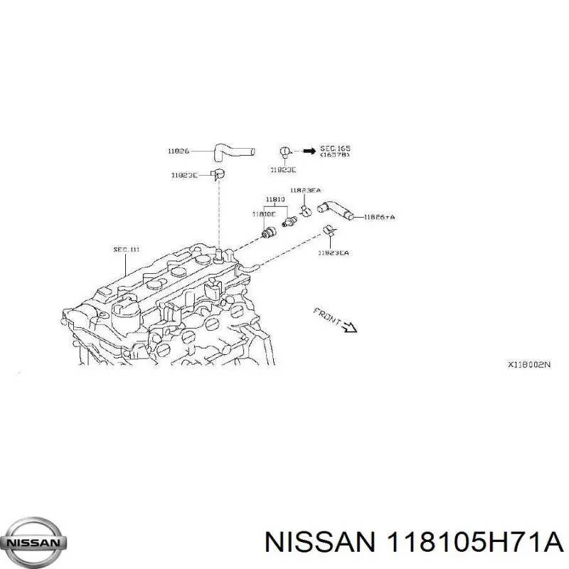 Клапан картерних газів Nissan/Infiniti 118105H71A ціна, від 6.33 USD