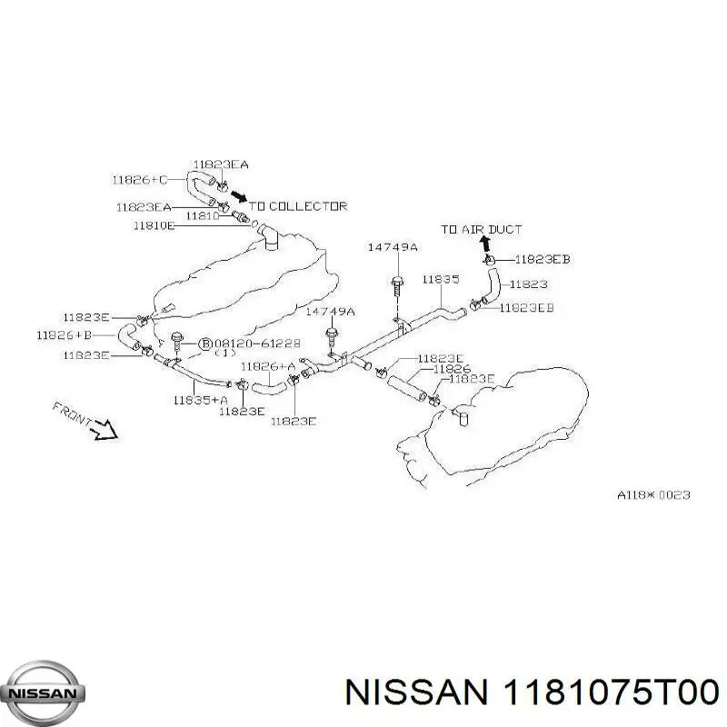 Клапан картерних газів Nissan/Infiniti 1181075T00 ціна, від 14.25 USD