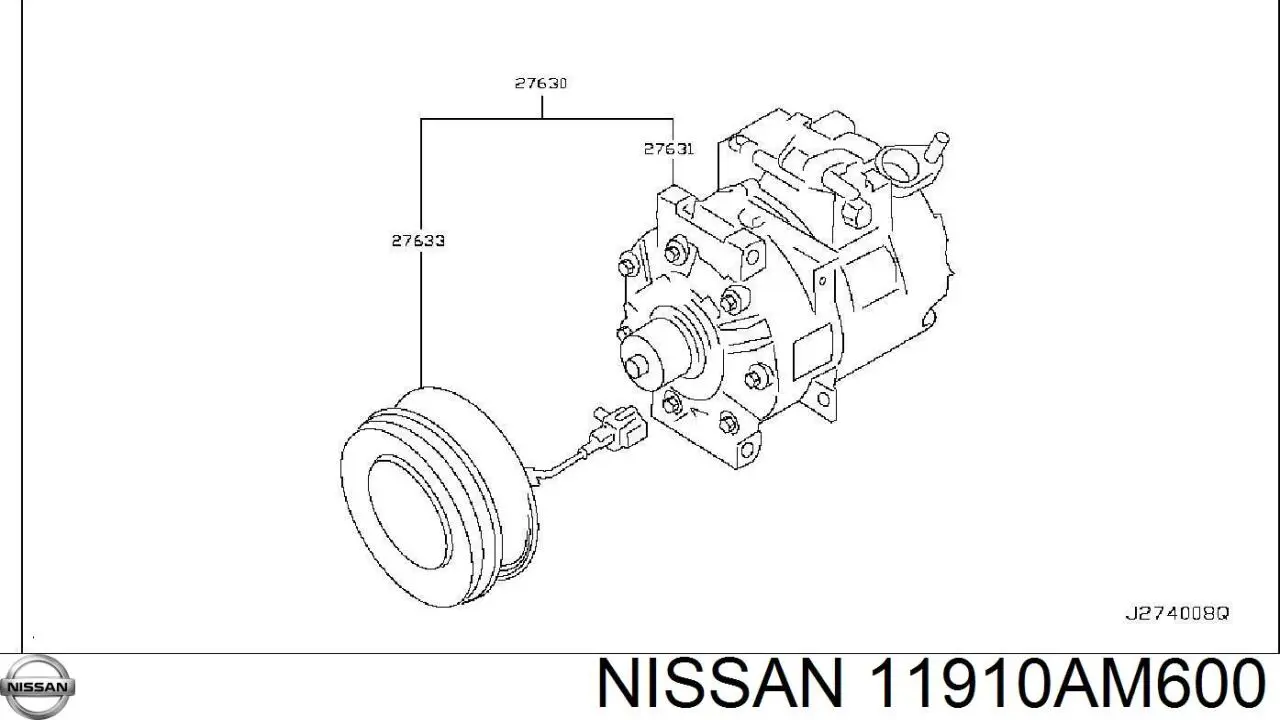 Купити 11910AM600 Nissan/Infiniti Кронштейн компресора кондиціонера