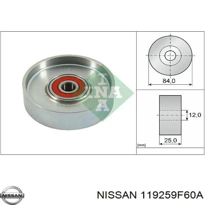 119259F60A Nissan натягувач приводного ременя