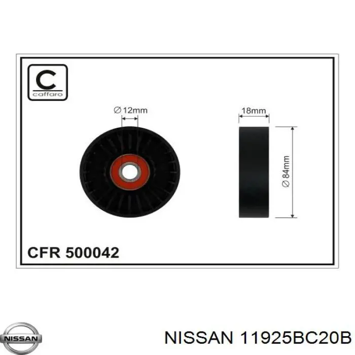 Ролик приводного ременя, паразитний Nissan/Infiniti 11925BC20B ціна, від 36.68 USD