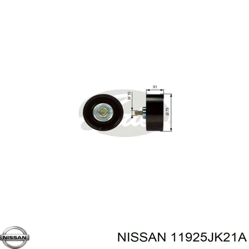 Купити 11925JK21A Nissan/Infiniti Ролик приводного ременя, паразитний