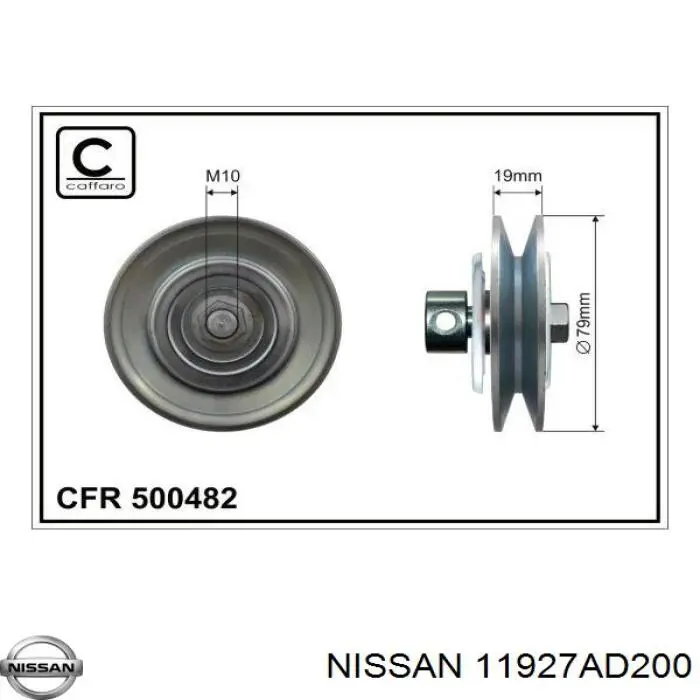 11927AD200 Nissan ролик приводного ременя, паразитний