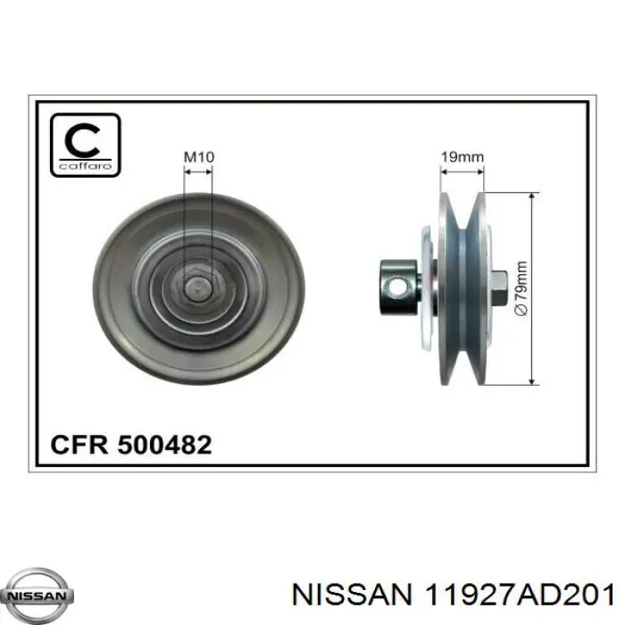 11927AD201 Nissan ролик приводного ременя, паразитний