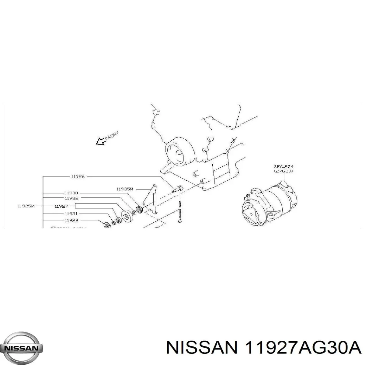 Купити 11927AG30A Nissan/Infiniti Ролик приводного ременя, паразитний