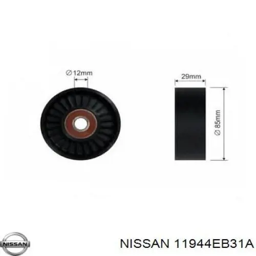 11944EB31A Nissan ролик приводного ременя, паразитний