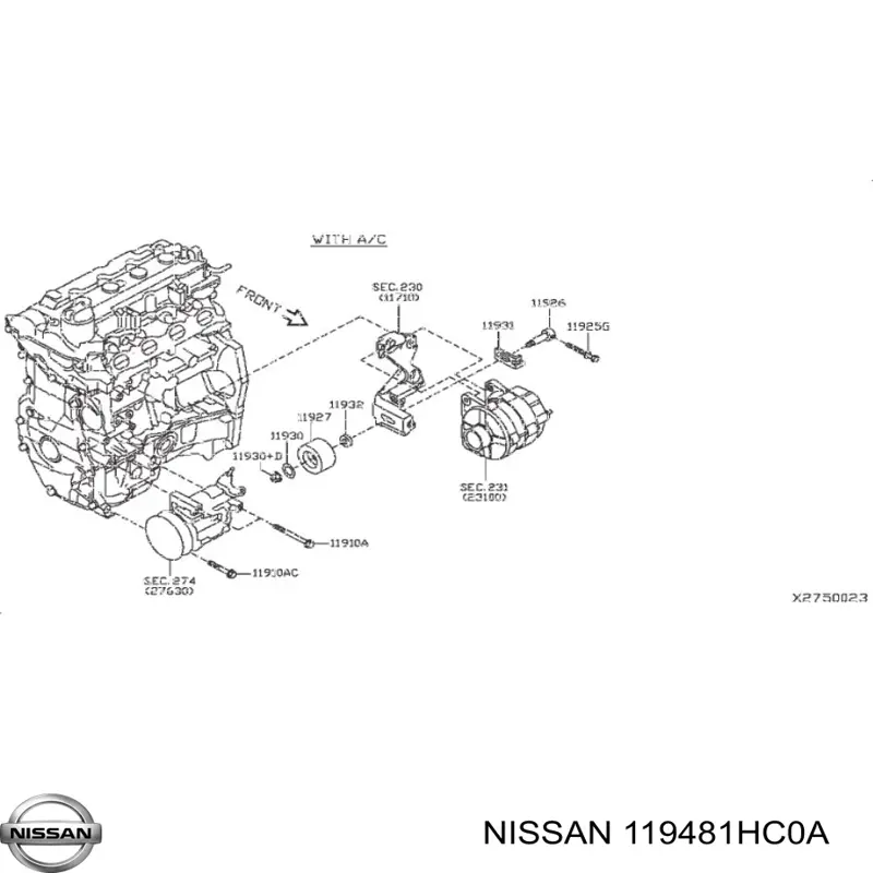 Купити 119481HC0A Nissan/Infiniti 