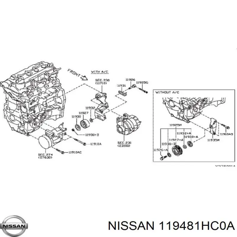  Nissan/Infiniti 119481HC0A ціна, від 25.34 USD