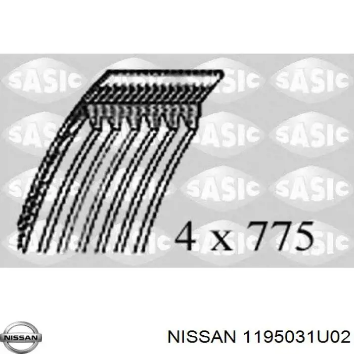 Клиновий ремінь Nissan/Infiniti 1195031U02 ціна, від 5.20 USD