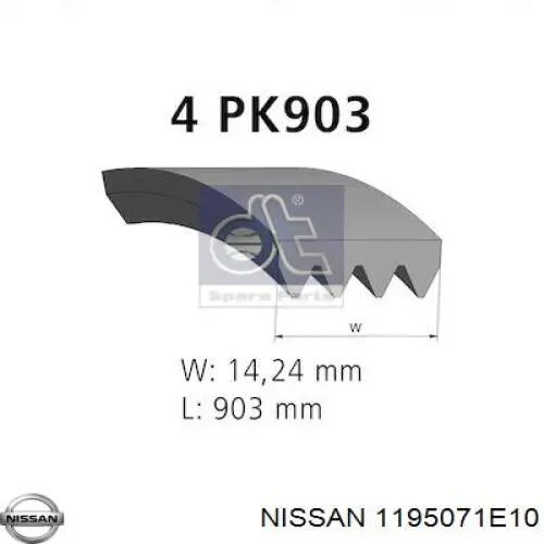 Ремінь генератора 1195071E10 Nissan/Infiniti