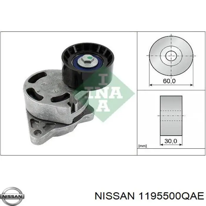 1195500QAE Nissan натягувач приводного ременя