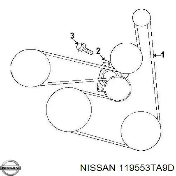 Натягувач приводного ременя 119553TA9D Nissan