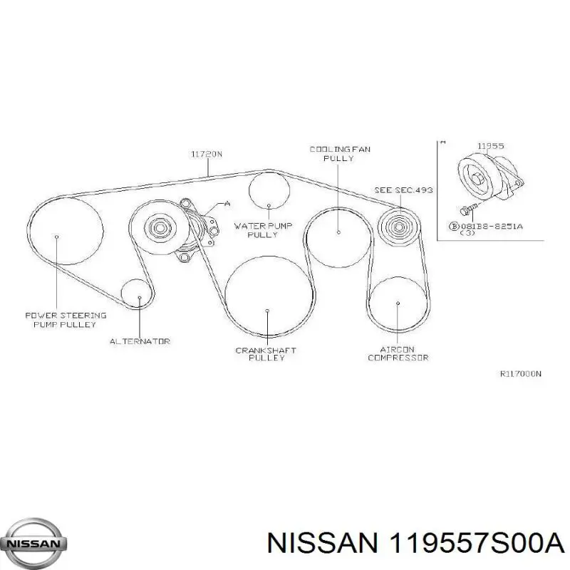 Натягувач приводного ременя Nissan/Infiniti 119557S00A ціна, від 27.06 USD