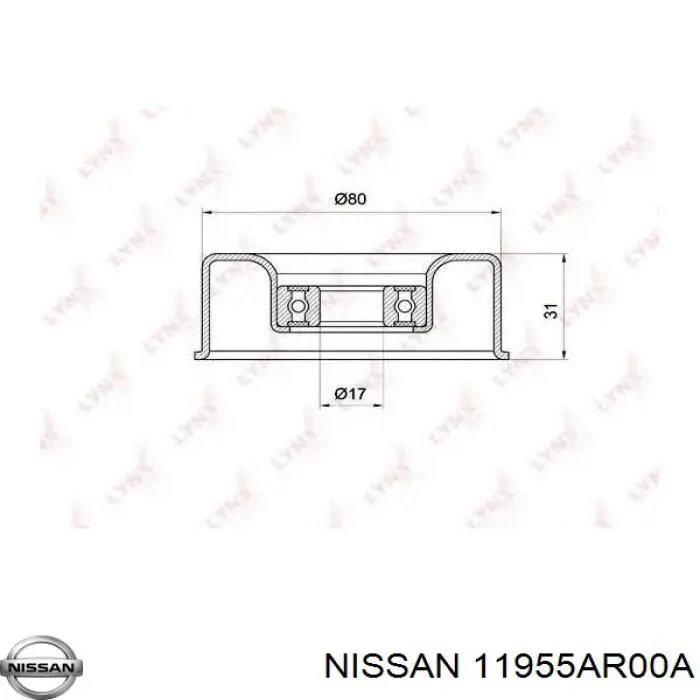 Натягувач приводного ременя 11955AR00A Nissan/Infiniti