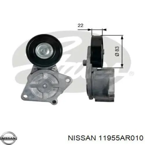 11955AR01A Nissan натягувач приводного ременя