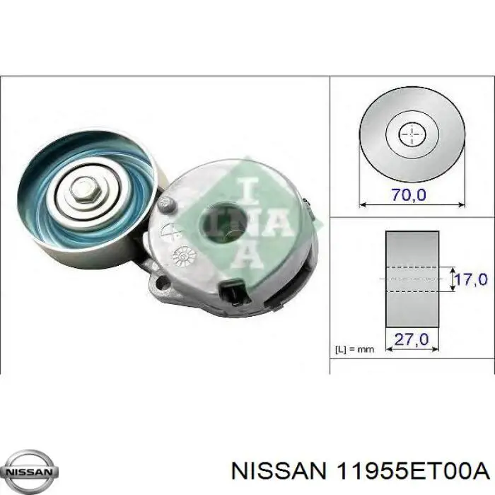 Купити 11955ET00A Nissan/Infiniti Натягувач приводного ременя