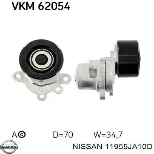 Натягувач приводного ременя Nissan/Infiniti 11955JA10D ціна, від 44.75 USD