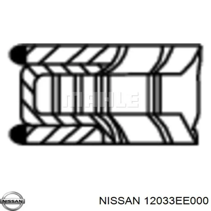 12033EE000 Nissan кільця поршневі комплект на мотор, std.