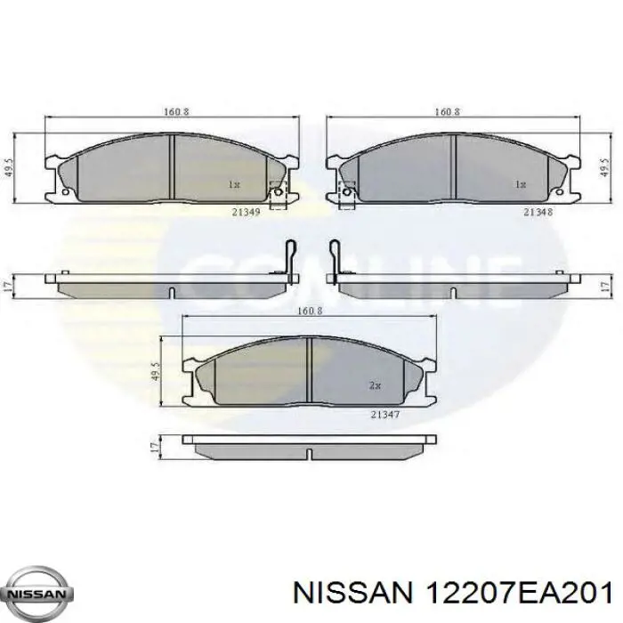 Вкладиші коленвала, корінні, комплект, стандарт (STD) Nissan/Infiniti 12207EA201 ціна, від 7.39 USD