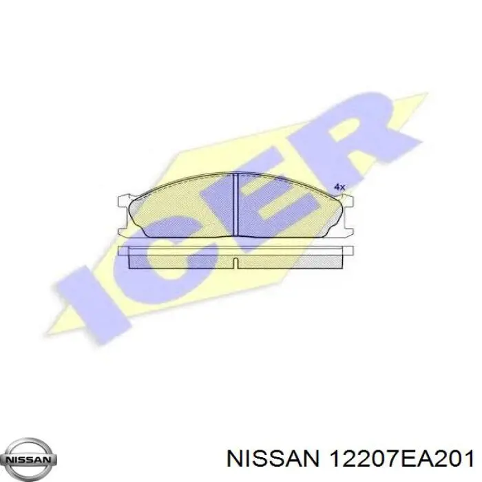 Вкладиші колінвала, корінні, комплект, стандарт (STD) 12207EA201 Nissan/Infiniti