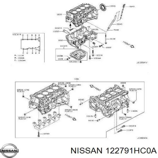 122791HC0A Nissan сальник колінвала двигуна, задній