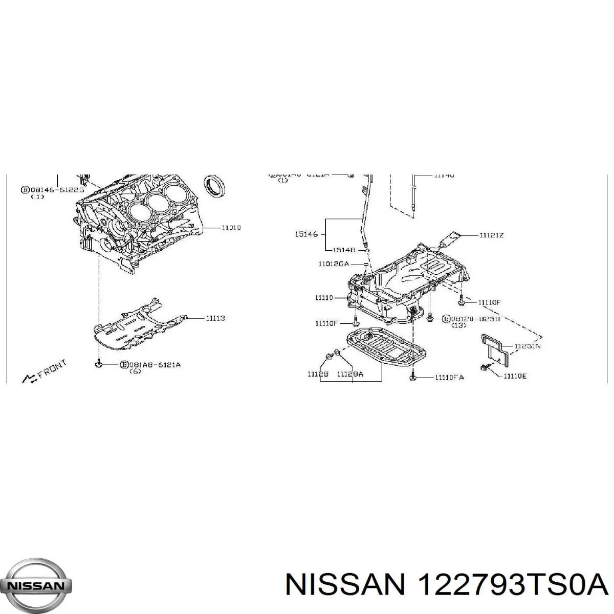 122793TS0A Nissan/Infiniti Сальник коленвала корінний