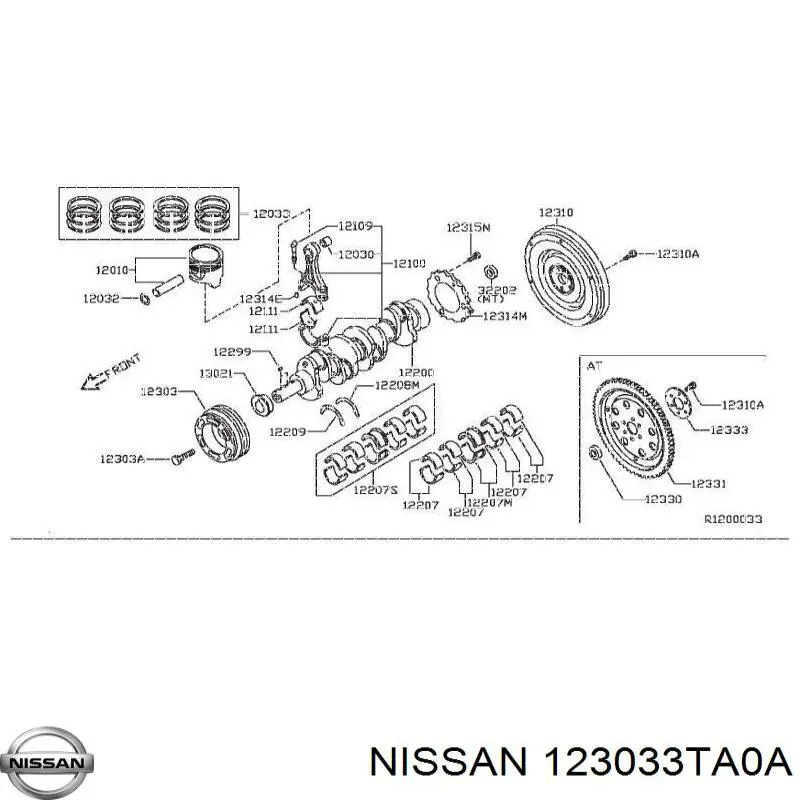 Демпфер колінвалу на Nissan Rogue  T32U