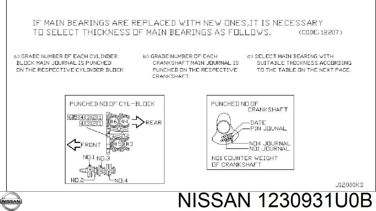 1230931U0B Nissan/Infiniti Болт коленвала