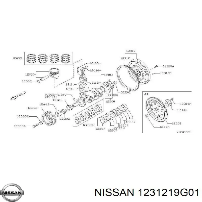Вінець маховика Nissan/Infiniti 1231219G01 ціна, від 139.15 USD