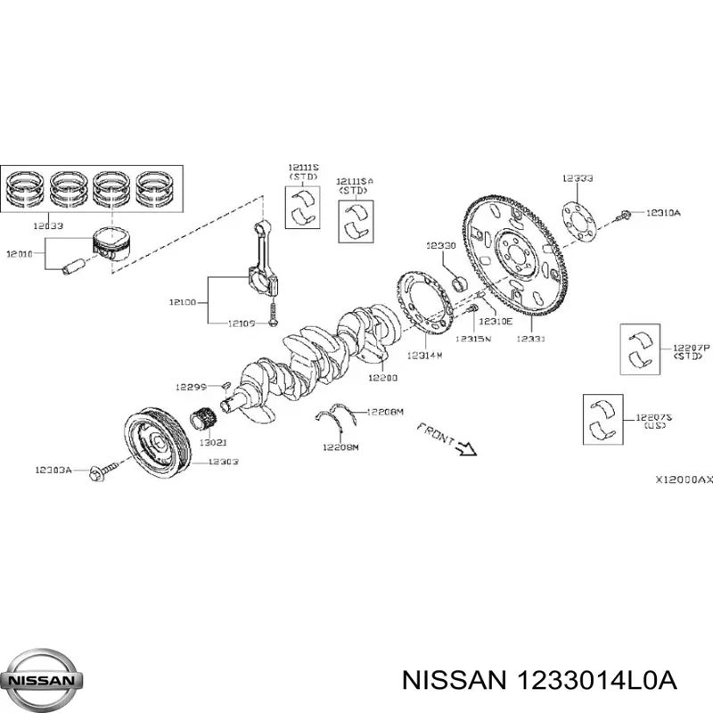  Nissan/Infiniti 1233014L0A ціна, від 26.75 USD