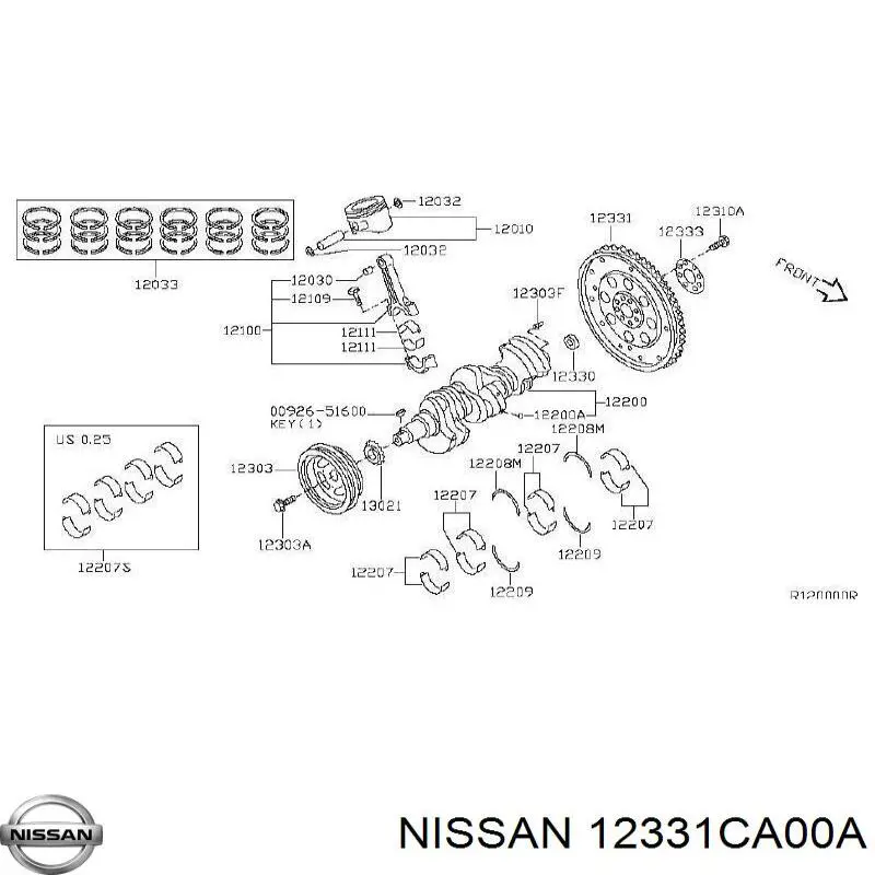 Маховик двигуна 12331CA00A Nissan