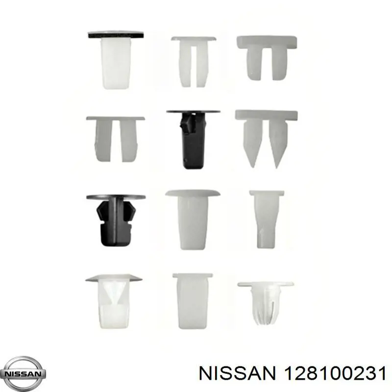 128100231 Nissan пістон (кліп кріплення бампера заднього)