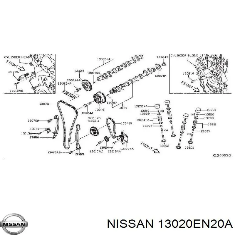 Купити 13020EN20A Nissan/Infiniti Розподільний вал впускний