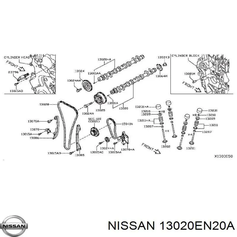 13020EN20A Nissan/Infiniti Розподільчий вал впускний