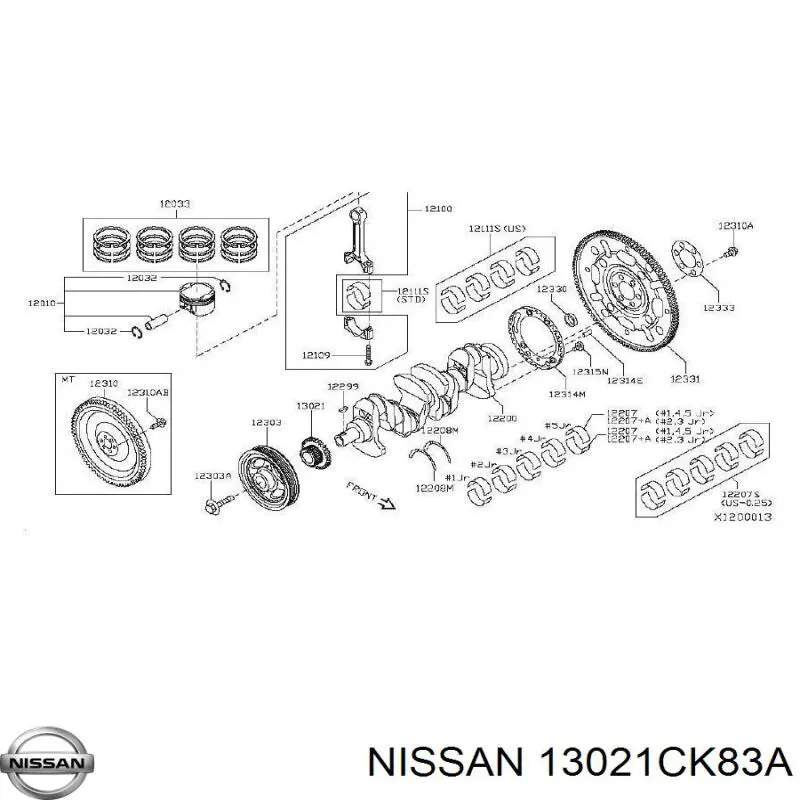 Купити 13021CK83A Nissan/Infiniti Зірка-шестерня приводу коленвалу двигуна