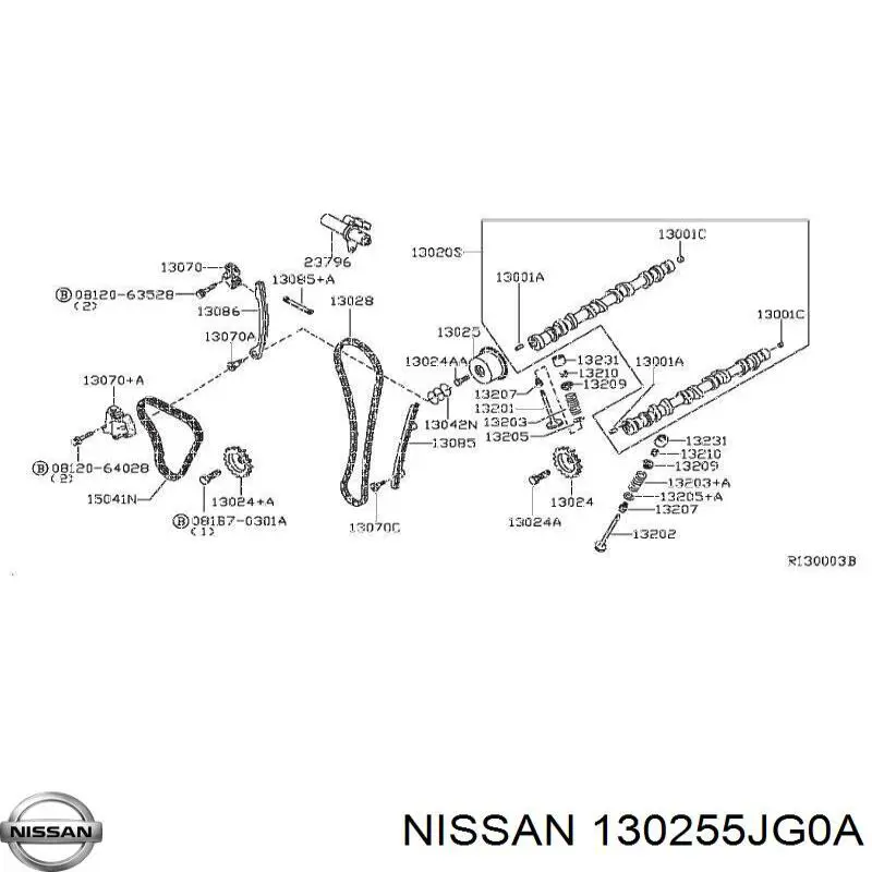 130258J000 Nissan/Infiniti Зірка-шестерня розподільного валу двигуна, впускного