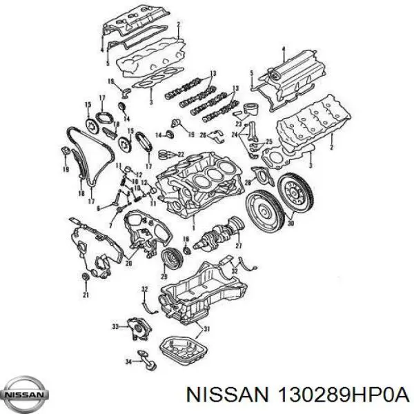 Ланцюг ГРМ, розподілвала NISSAN 130289HP0A