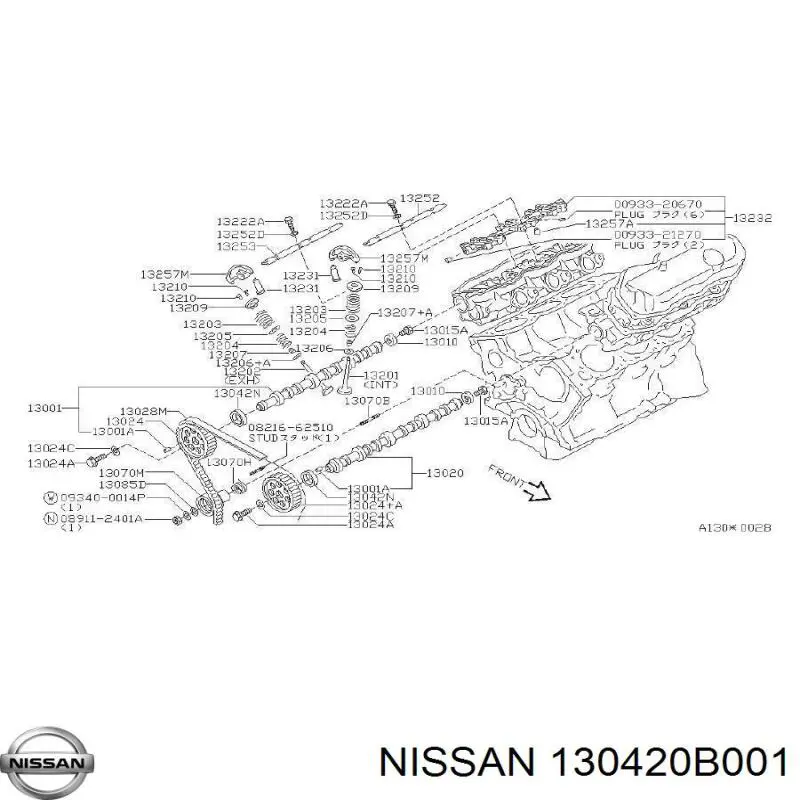 13042D0100 Nissan сальник двигуна, распредвала