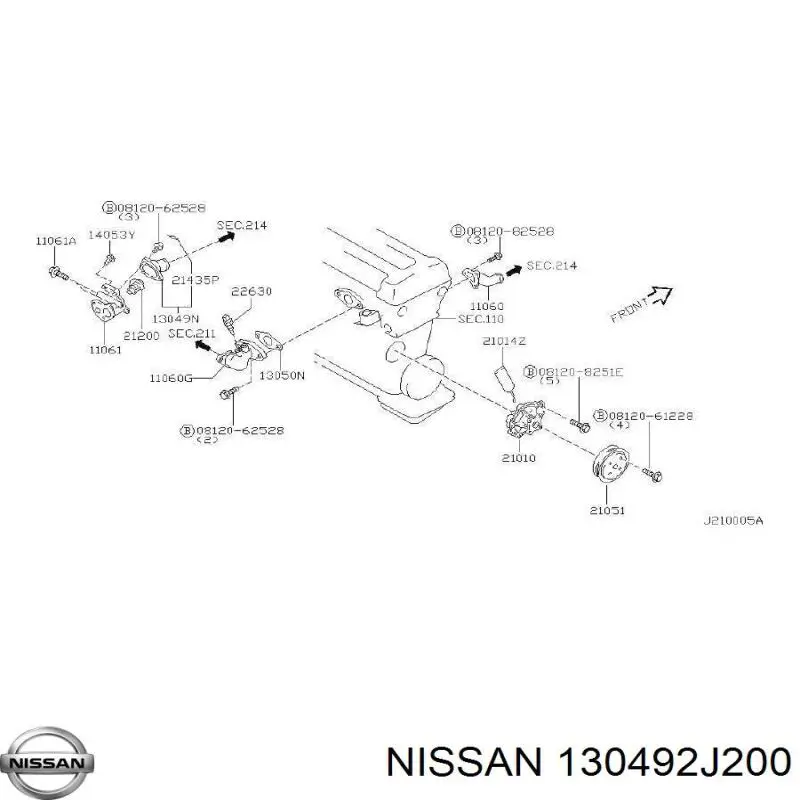  Nissan/Infiniti 130492J200 ціна, від 28.68 USD