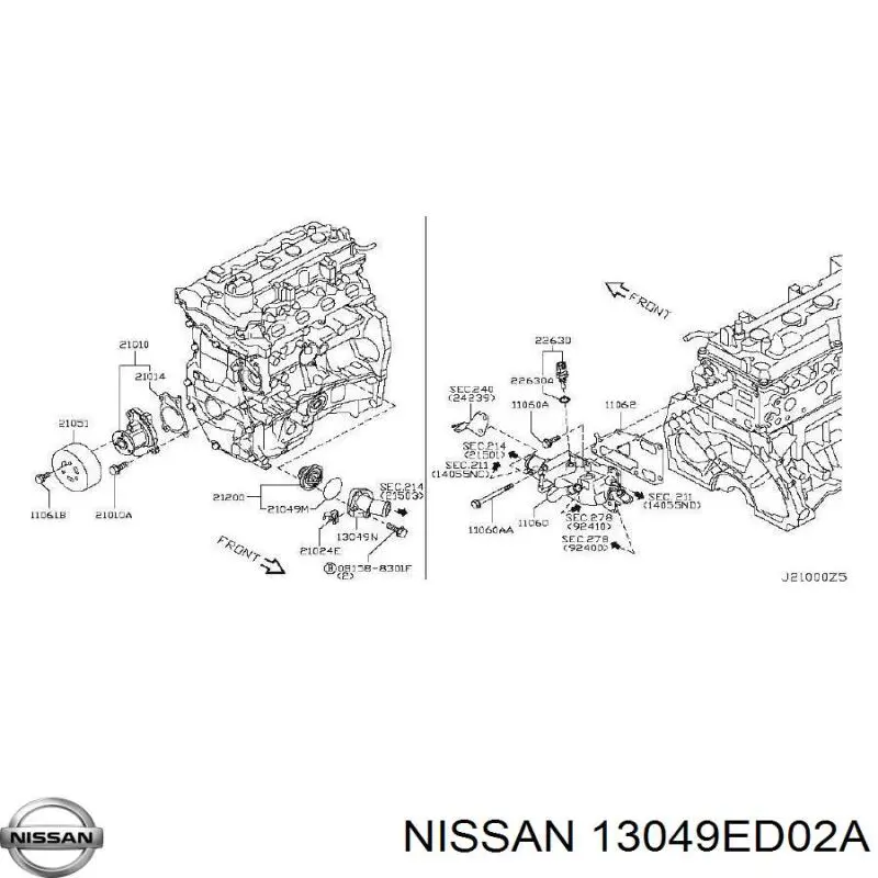 Купити 13049ED02A Nissan/Infiniti Кришка термостата