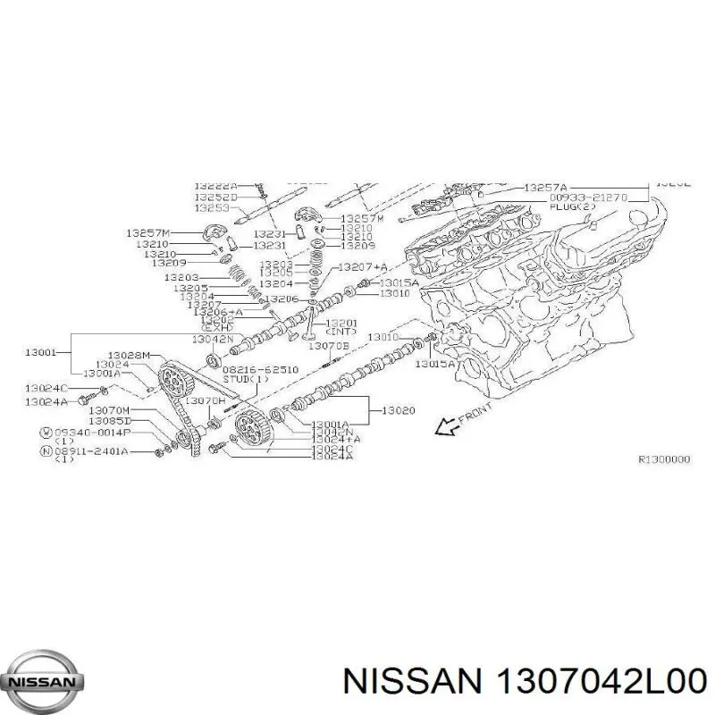 1307042L00 Nissan ролик натягувача ременя грм